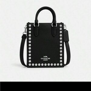 Coach Black Mini Bag with Silver Studs